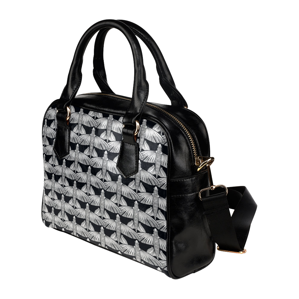 Flying Fish Pattern Print Design 03 Shoulder Handbag