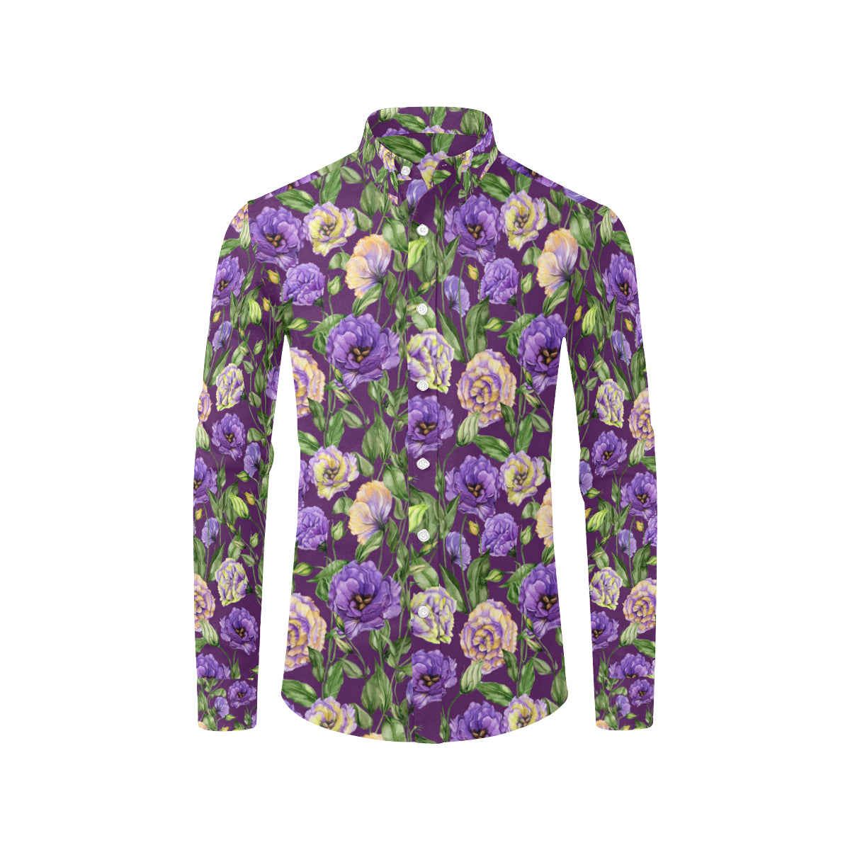 Lisianthus Pattern Print Design LT03 Men's Long Sleeve Shirt