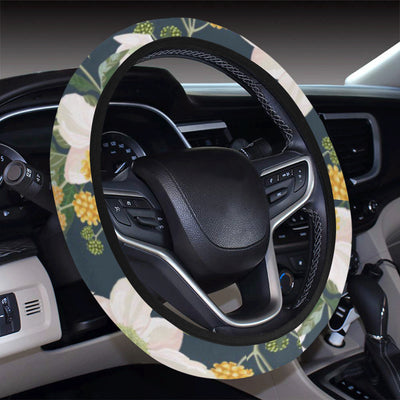 Anemone Pattern Print Design AM04 Steering Wheel Cover with Elastic Edge