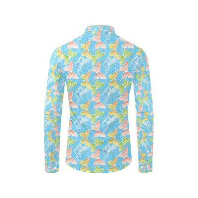 Butterfly Pattern Print Design 05 Men's Long Sleeve Shirt