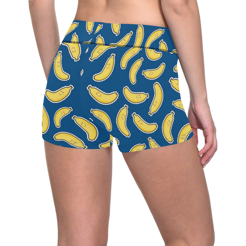 Banana Pattern Print Design BA03 Yoga Shorts