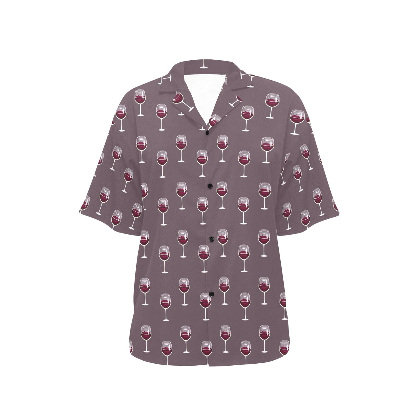 Wine Glass Pattern Print Design LKS305 Women's Hawaiian Shirt