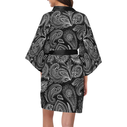 Paisley Pattern Print Design A04 Women's Short Kimono