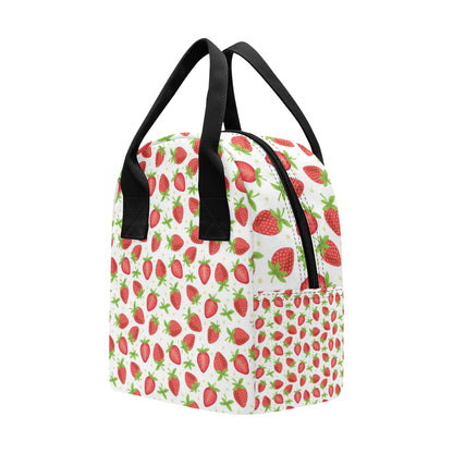 Strawberry Pattern Print Design SB07 Insulated Lunch Bag