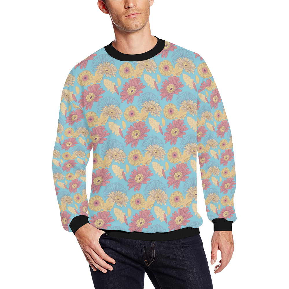 Gerberas Pattern Print Design GB04 Men Long Sleeve Sweatshirt