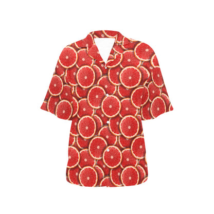Grapefruit Pattern Print Design GF05 Women's Hawaiian Shirt