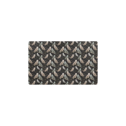 Owl Branch Themed Design Print Kitchen Mat