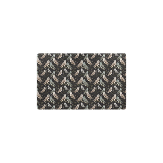 Owl Branch Themed Design Print Kitchen Mat