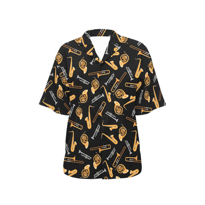 Jazz Pattern Print Design 01 Women's Hawaiian Shirt