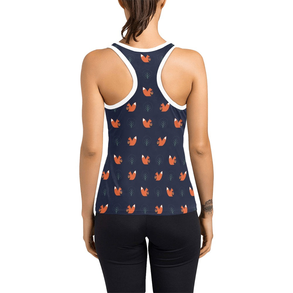 Squirrel Print Design LKS303 Women's Racerback Tank Top