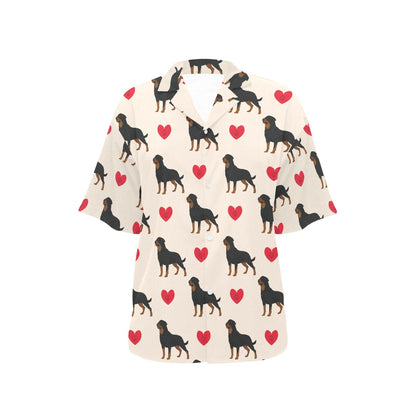 Rottweiler Pattern Print Design A02 Women's Hawaiian Shirt