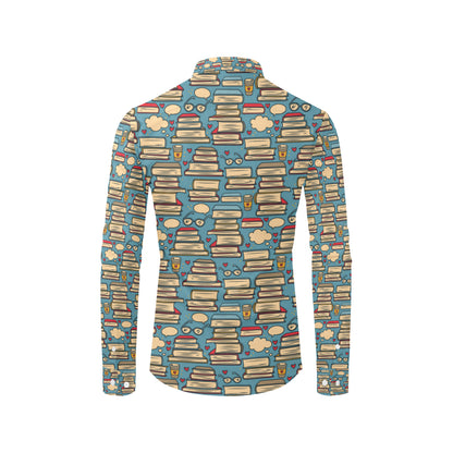 Book Pattern Print Design 03 Men's Long Sleeve Shirt