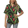 Bird Of Paradise Pattern Print Design BOP010 Women's Hawaiian Shirt