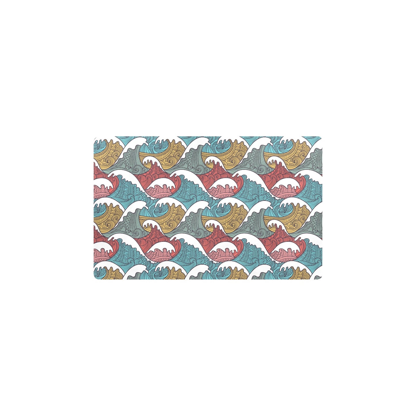 Tribal Wave Pattern Print Kitchen Mat