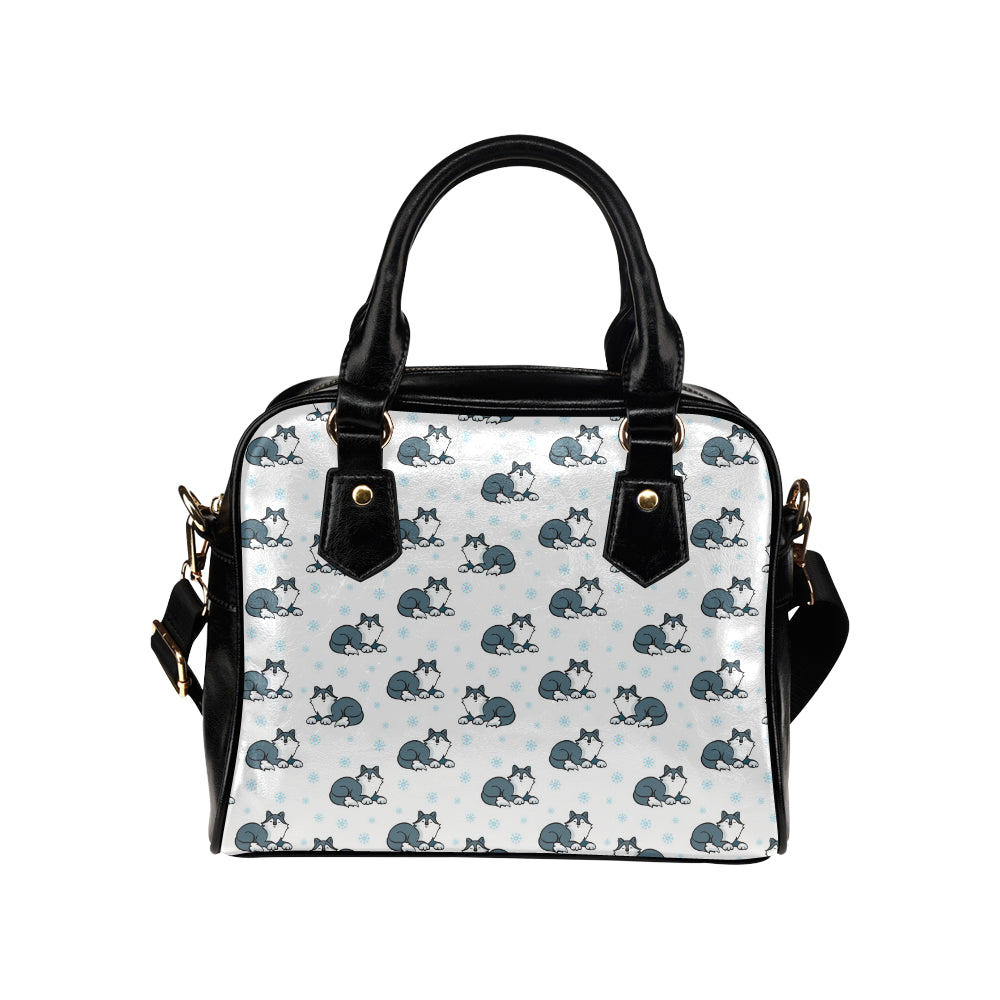 Alaskan Malamute Pattern Print Design 03 Shoulder Handbag