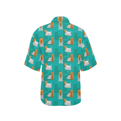 Silky Terriers Print Design LKS301 Women's Hawaiian Shirt