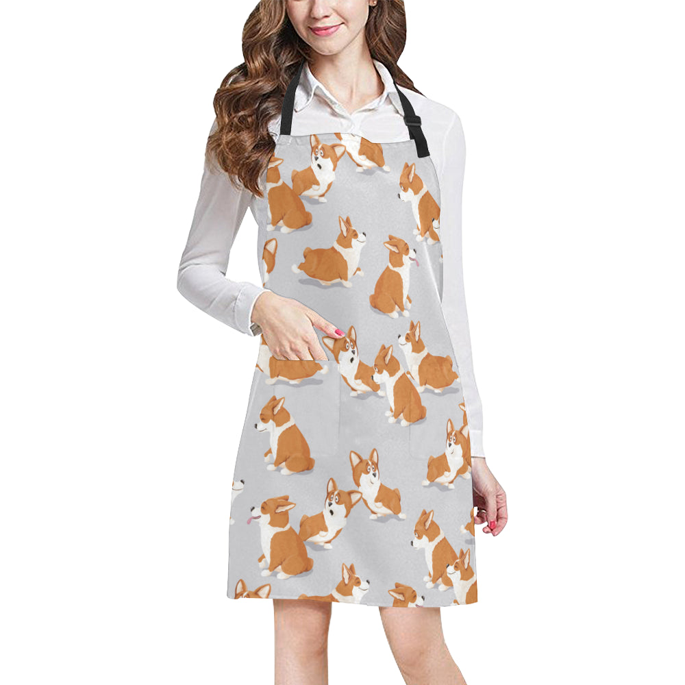 Pembroke Welsh Corgis Pattern Print Design A04 Apron with Pocket