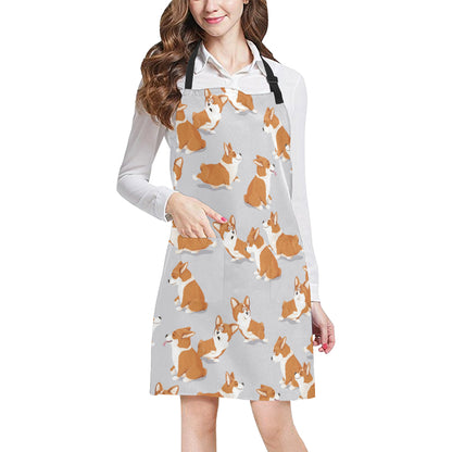 Pembroke Welsh Corgis Pattern Print Design A04 Apron with Pocket