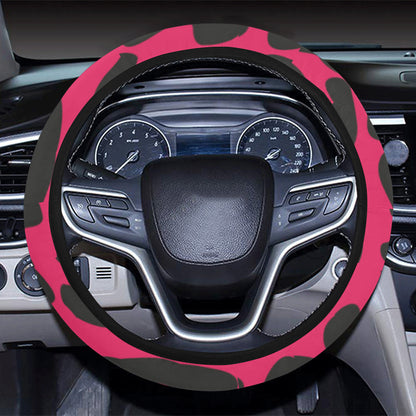 Cheetah Pink Print Pattern Steering Wheel Cover with Elastic Edge