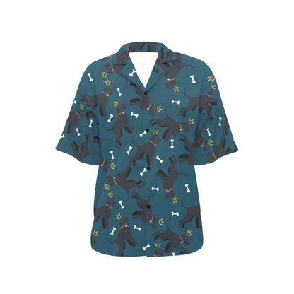 Schnauzers Pattern Print Design A04 Women's Hawaiian Shirt
