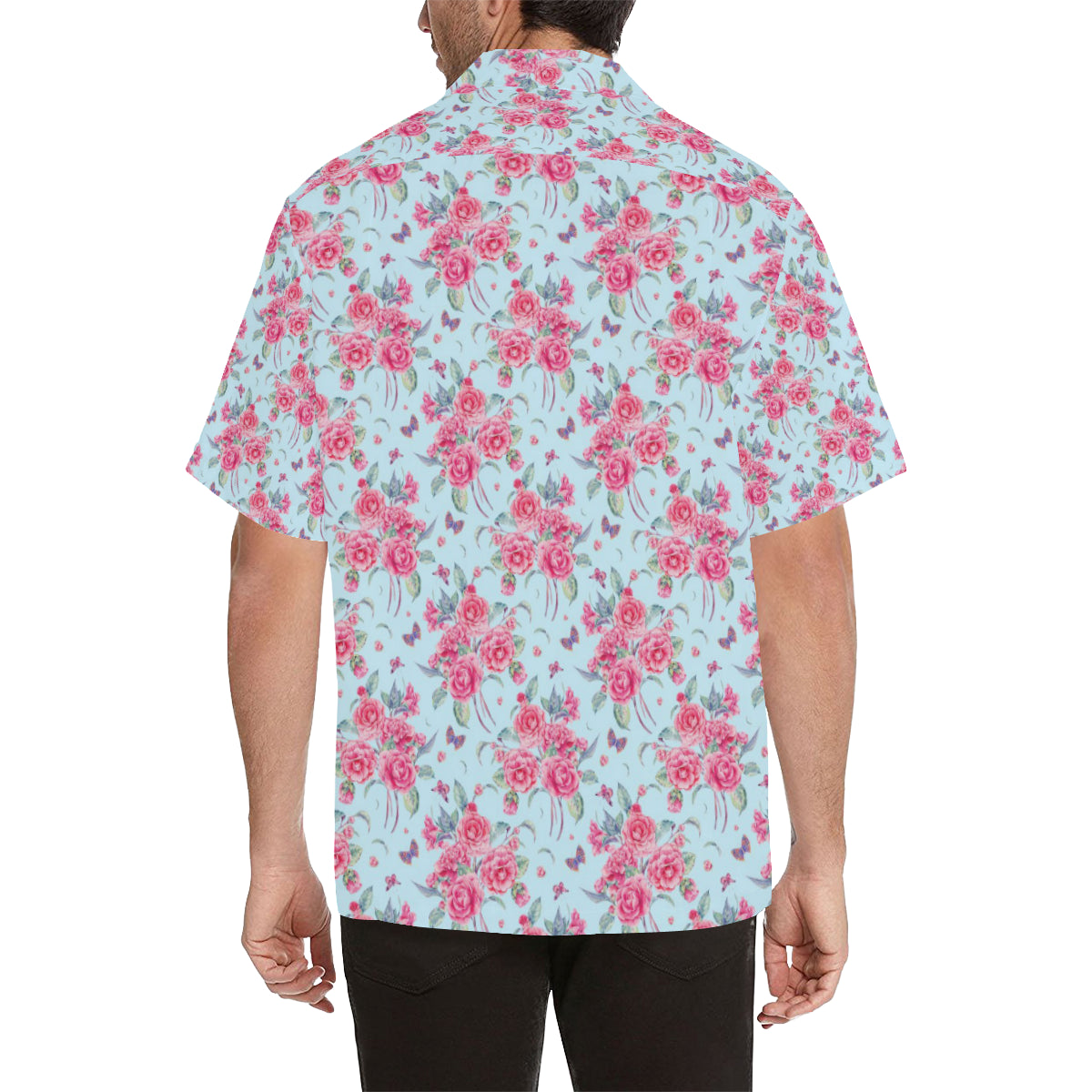 Camellia Pattern Print Design 01 Men's Hawaiian Shirt
