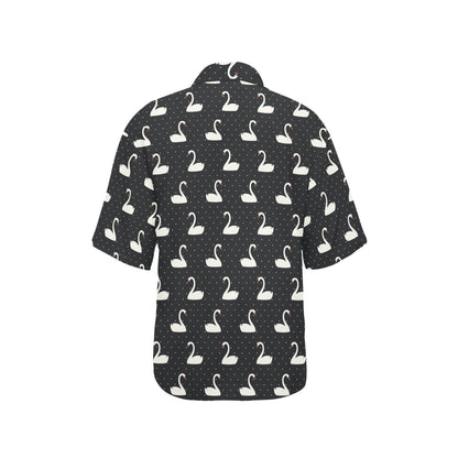 Swan Print Design LKS401 Women's Hawaiian Shirt