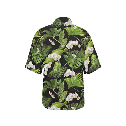 Tropical Flower Pattern Print Design TF026 Women's Hawaiian Shirt