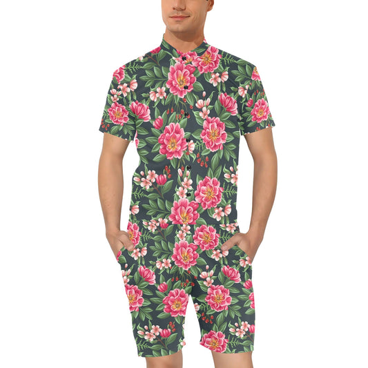 Summer Floral Pattern Print Design SF06 Men's Romper