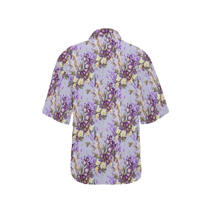 Iris Pattern Print Design IR07 Women's Hawaiian Shirt