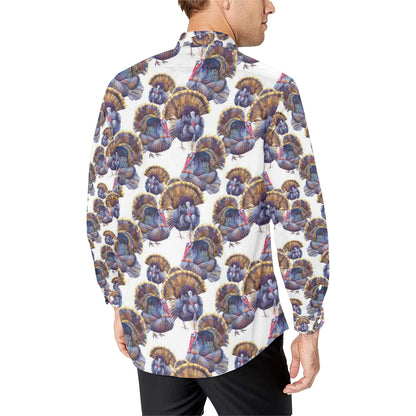 Turkey Pattern Print Design 01 Men's Long Sleeve Shirt