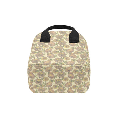 Dahlia Pattern Print Design DH09 Insulated Lunch Bag
