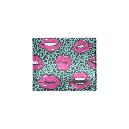 Lip Pattern Print Design 04 Men's ID Card Wallet