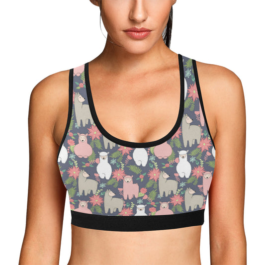 Alpaca Pattern Print Design 03 Sports Bra