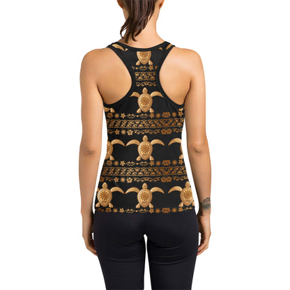 Tribal Sea turtle Polynesian Hawaiian Women's Racerback Tank Top