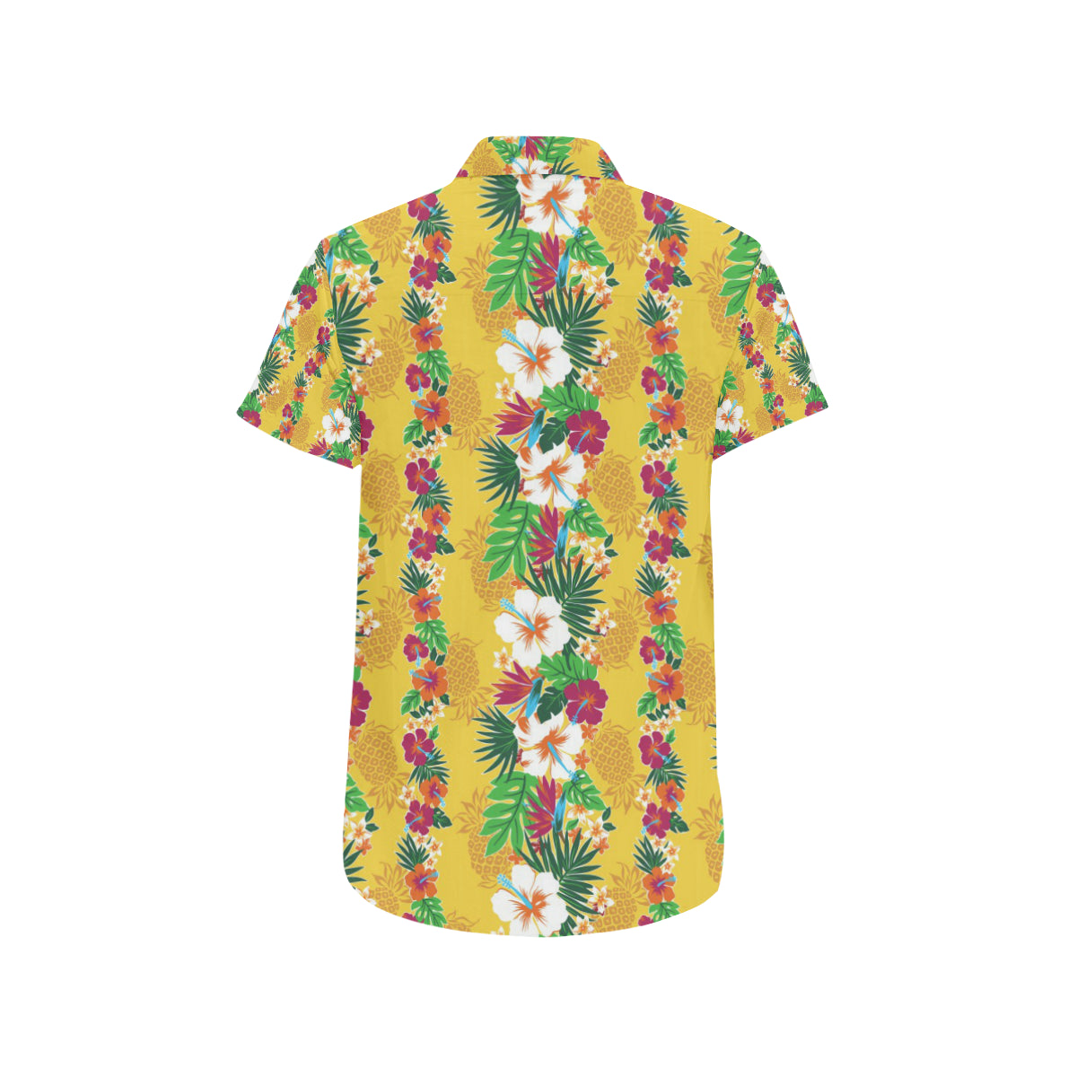 Hawaiian Themed Pattern Print Design H09 Men's Short Sleeve Button Up Shirt