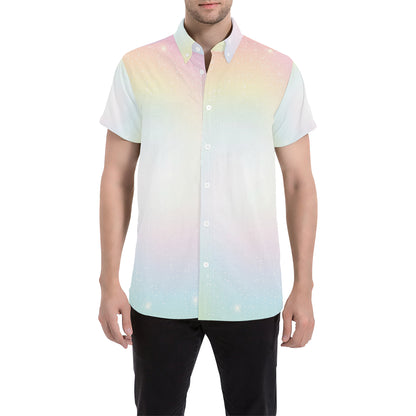 Nebula Pattern Print Design A02 Men's Short Sleeve Button Up Shirt