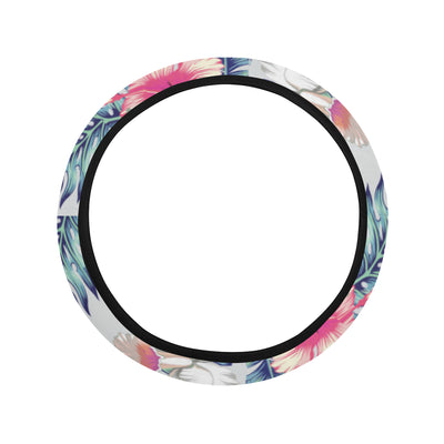 Hibiscus Print Steering Wheel Cover with Elastic Edge