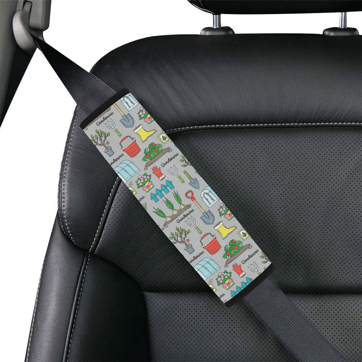 Gardening Pattern Print Design G07 Car Seat Belt Cover