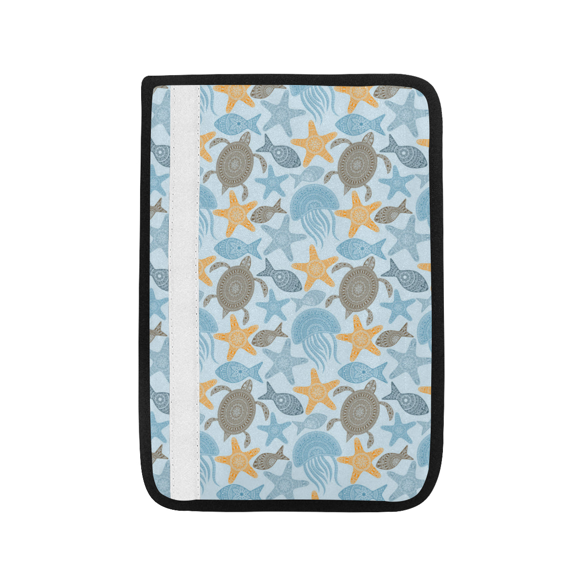 Polynesian Jellyfish Turtle Print Car Seat Belt Cover