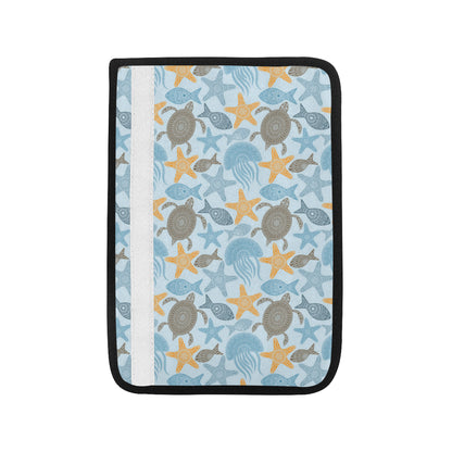 Polynesian Jellyfish Turtle Print Car Seat Belt Cover
