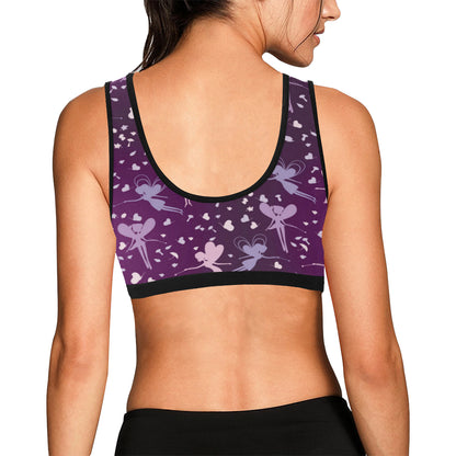 Fairy Pink Print Pattern Sports Bra