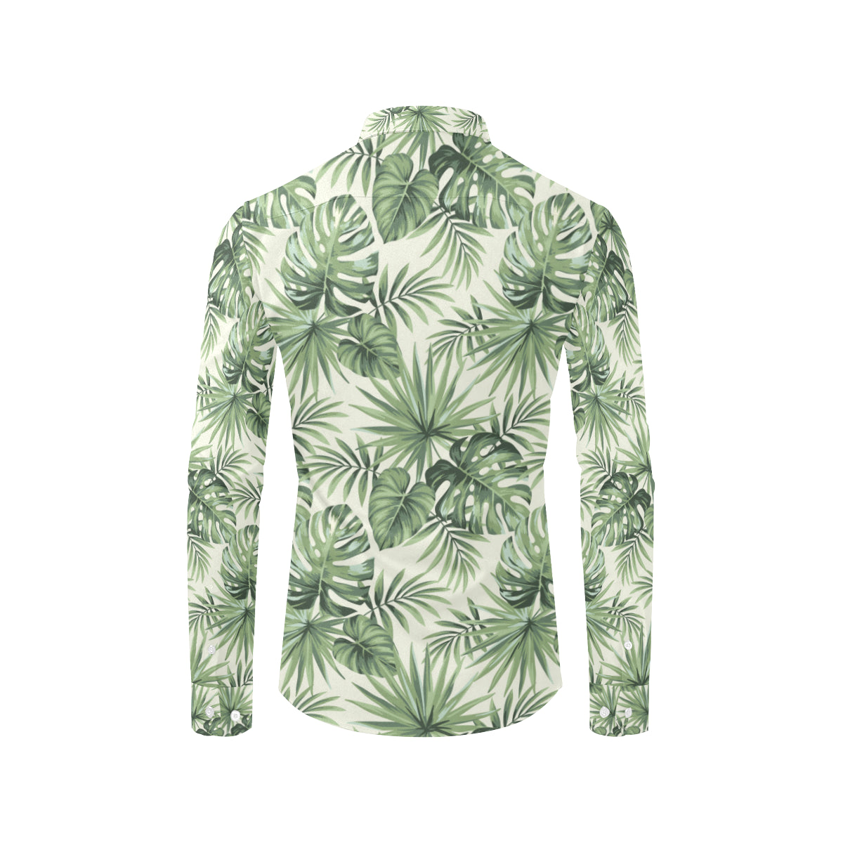 Palm Leaf Pattern Print Design A02 Men's Long Sleeve Shirt