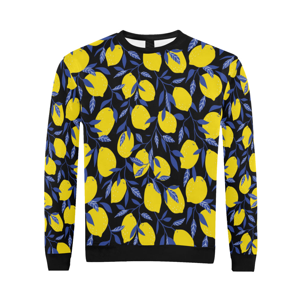 Lemon Pattern Print Design LM01 Men Long Sleeve Sweatshirt