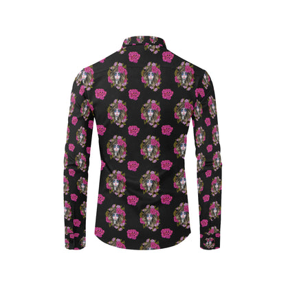 Day of the Dead Makeup Girl Men's Long Sleeve Shirt