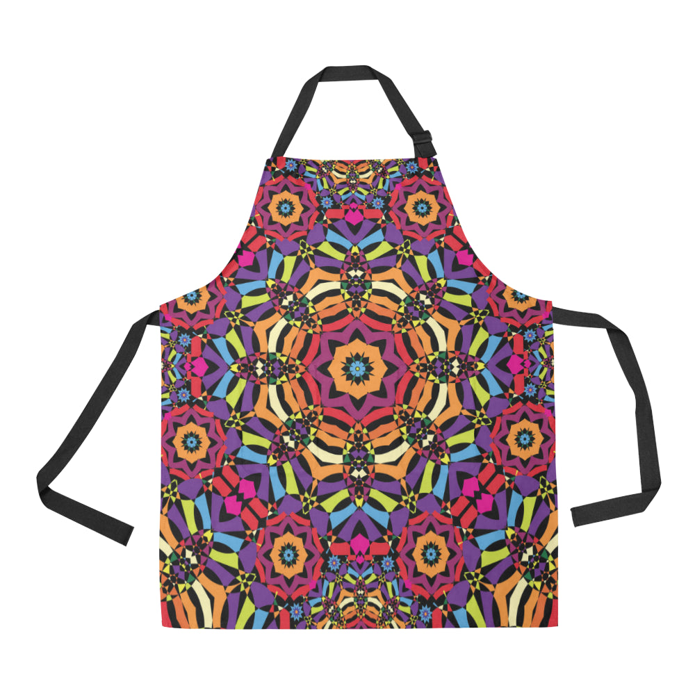 Kaleidoscope Pattern Print Design 01 Apron with Pocket