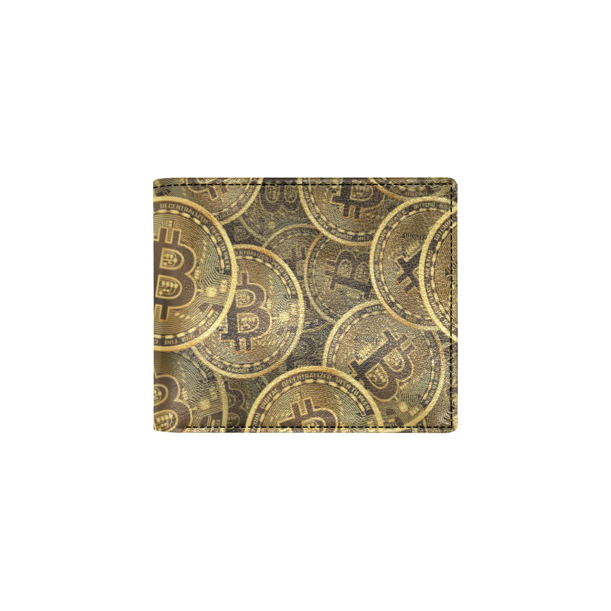 Bitcoin Pattern Print Design DO01 Men's ID Card Wallet