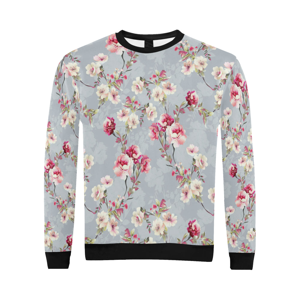 Summer Floral Pattern Print Design SF02 Men Long Sleeve Sweatshirt