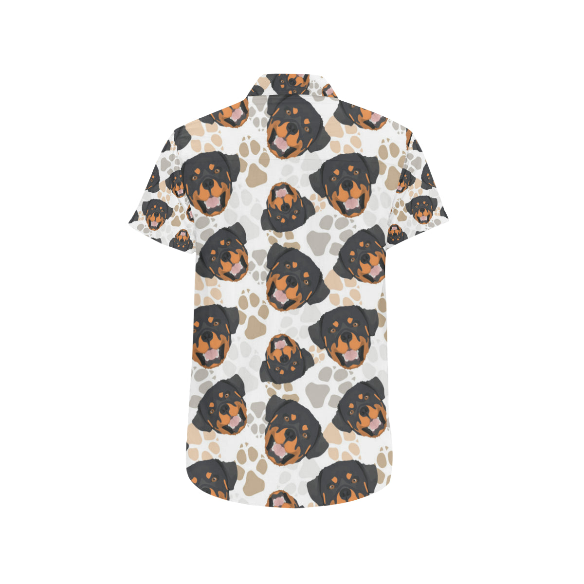 Rottweiler Pattern Print Design A03 Men's Short Sleeve Button Up Shirt