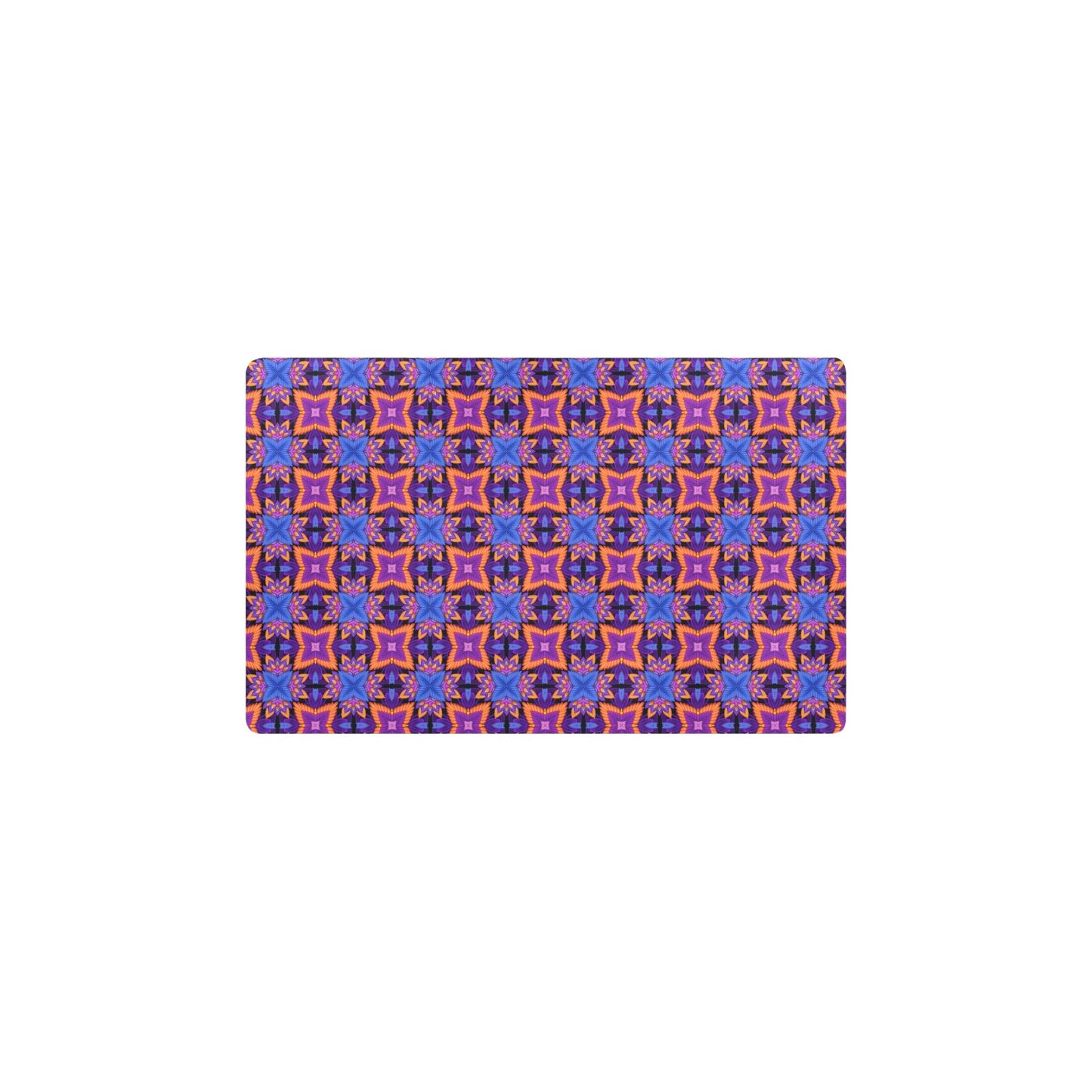kaleidoscope Purple Orange Print Design Kitchen Mat