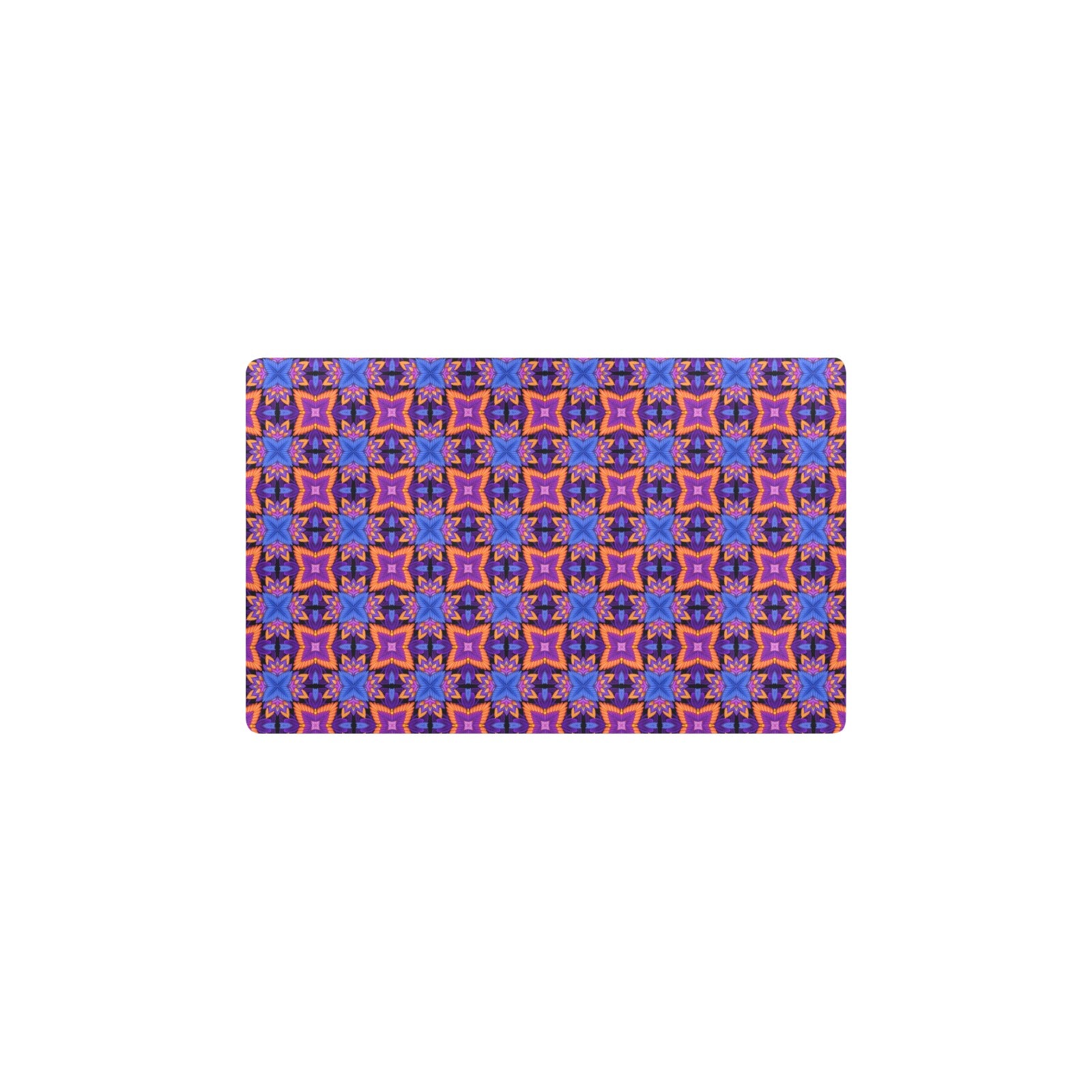 kaleidoscope Purple Orange Print Design Kitchen Mat